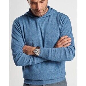 PETER MILLAR Crown Conway Cashmere Popover Hoodie VIND Blue Men’s Size S RRP$325